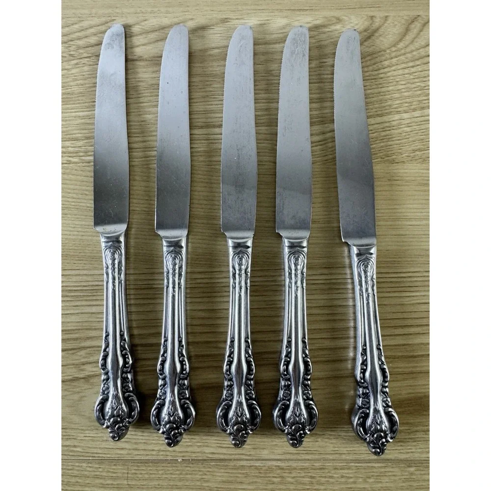 Vintage Stanley Roberts Lady JoAnn  Dinner Knives Set of 5 Stainless Japan